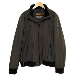 Calvin Klein dark grey ripstop bomber jacket